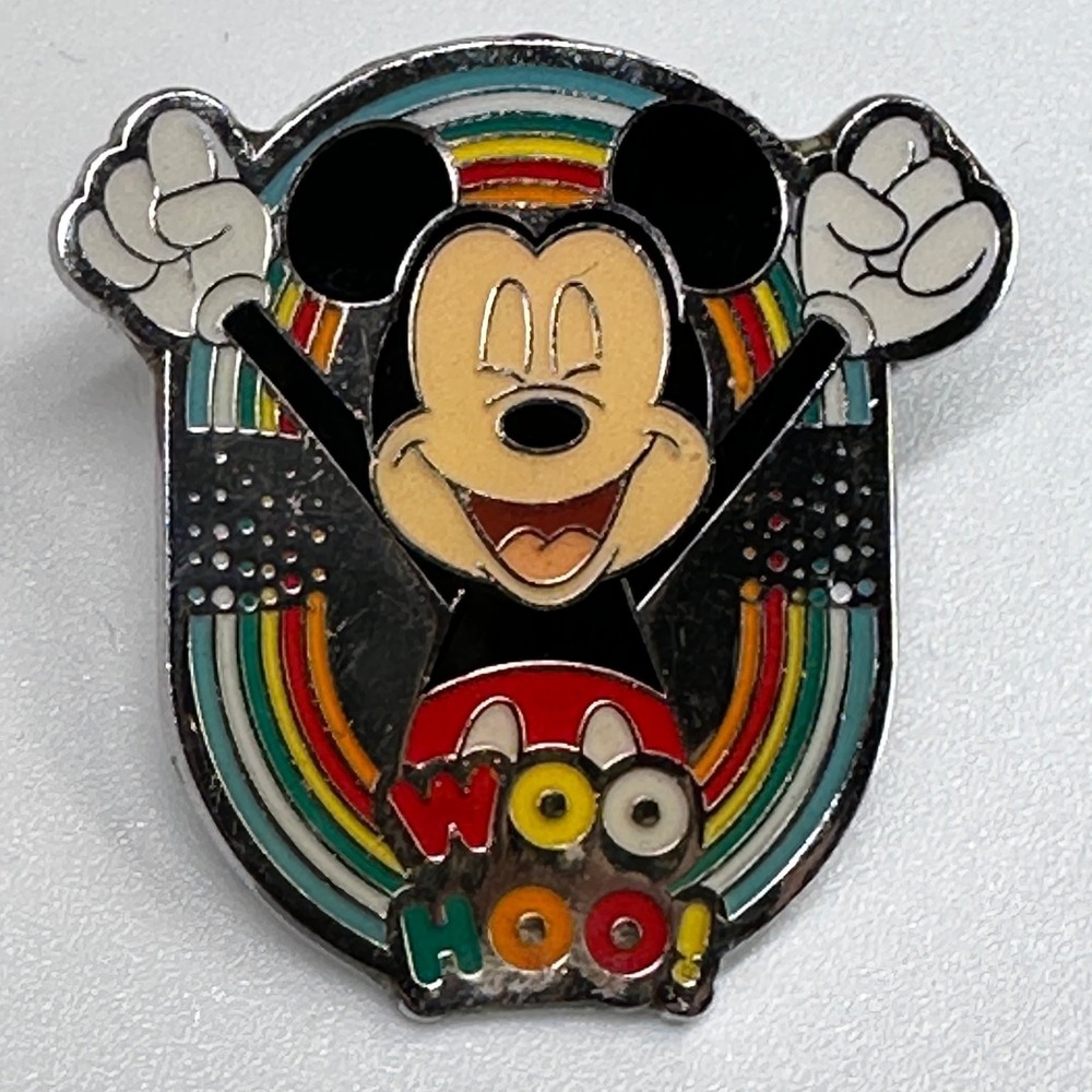Mickey Mouse Celebration Disney Pin Retro Rainbow WOO HOO By‎ M.I.I. ID #43412